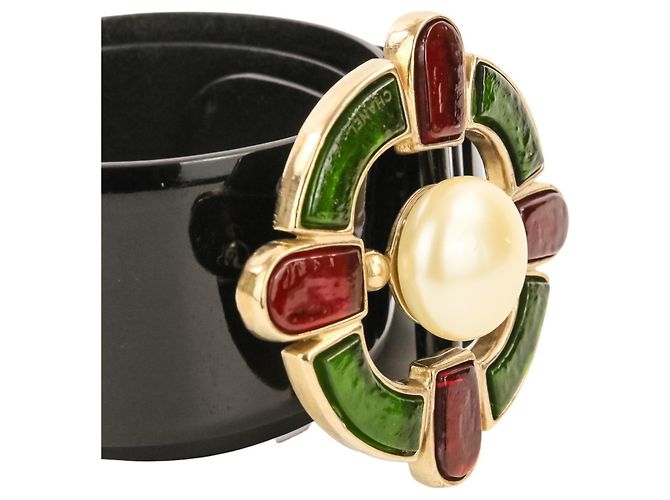 Cinturón de charol con hebilla Gris Poix Chanel Negro Roja Verde - vista 2