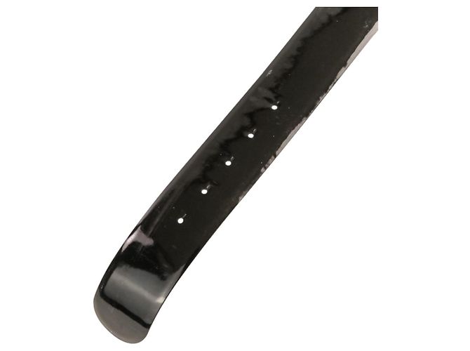 Cinturón de charol con hebilla Gris Poix Chanel Negro Roja Verde - vista 7