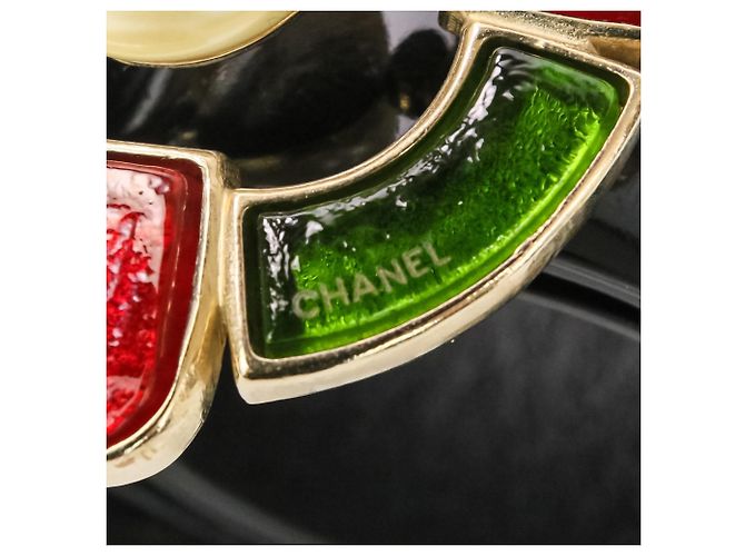 Cinturón de charol con hebilla Gris Poix Chanel Negro Roja Verde - vista 8