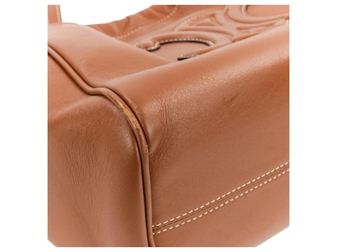 Céline Borsa Celine Small Cabas Drawstring Cuire Triomphe Marrone - vista 14