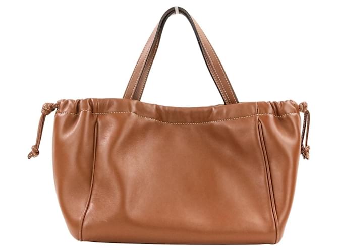 Céline Borsa Celine Small Cabas Drawstring Cuire Triomphe Marrone - vista 3
