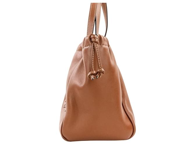 Céline Borsa Celine Small Cabas Drawstring Cuire Triomphe Marrone - vista 4