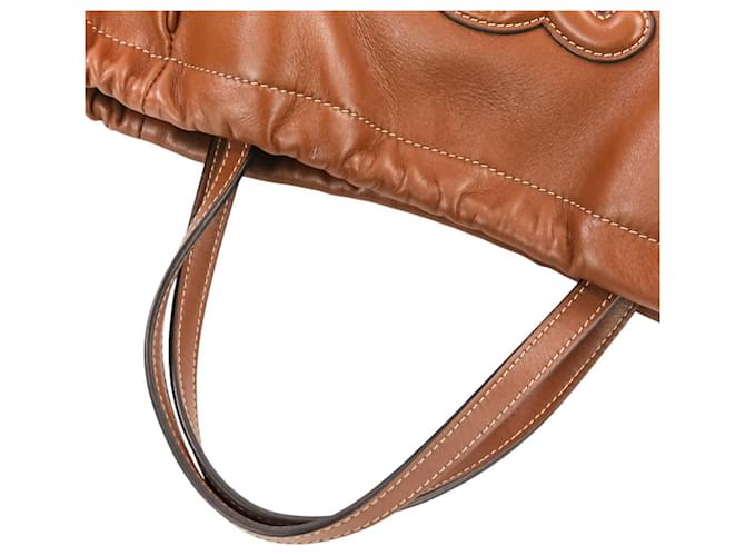Céline Borsa Celine Small Cabas Drawstring Cuire Triomphe Marrone - vista 6