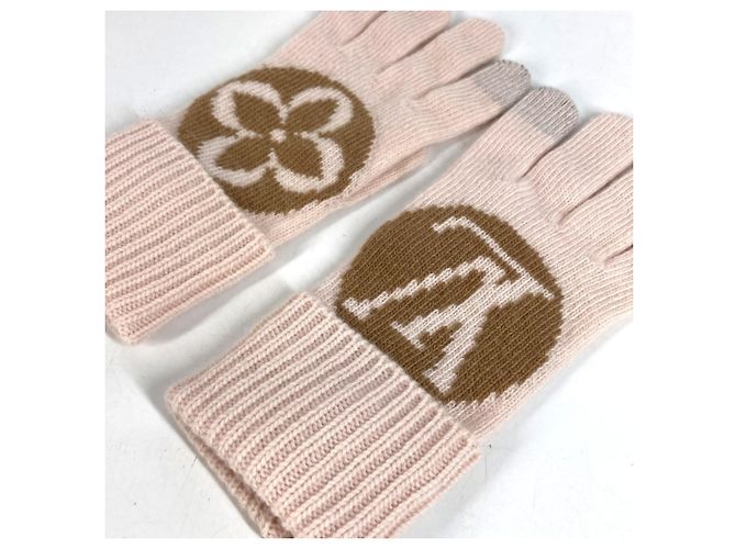 Louis Vuitton Flight Mode Wollhandschuhe Beige - Ansicht 3