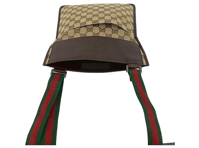Mini borsa a tracolla Gucci Sherry Line GG Logo Pattern Marrone Rosso Verde - vista 4