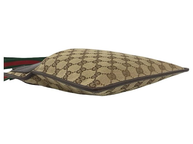 Mini borsa a tracolla Gucci Sherry Line GG Logo Pattern Marrone Rosso Verde - vista 7