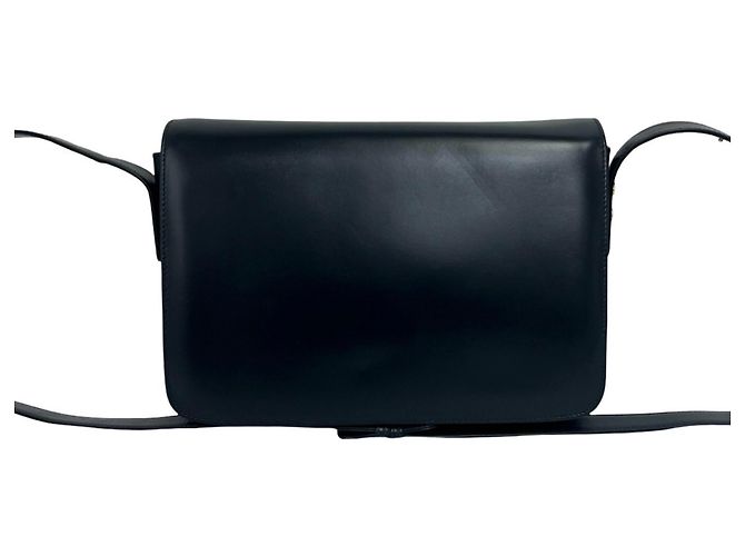 Borsa a tracolla in pelle con logo GG Gucci Blu navy - vista 3