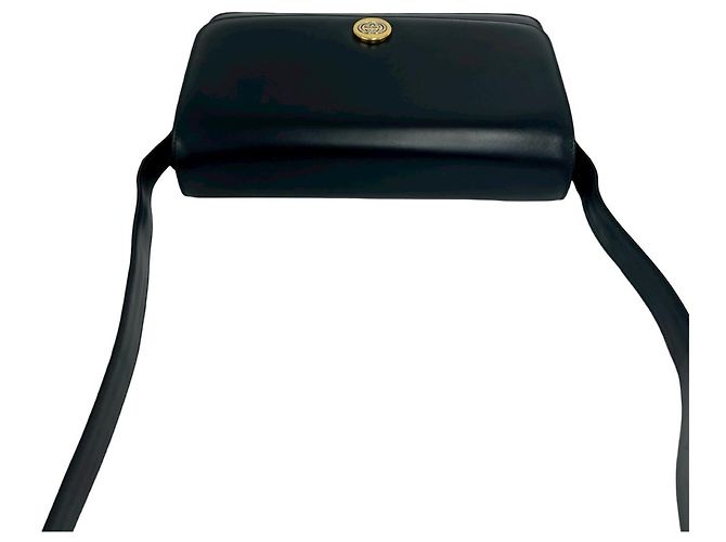 Borsa a tracolla in pelle con logo GG Gucci Blu navy - vista 4