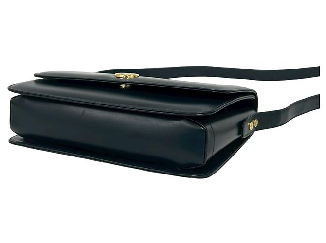Borsa a tracolla in pelle con logo GG Gucci Blu navy - vista 8
