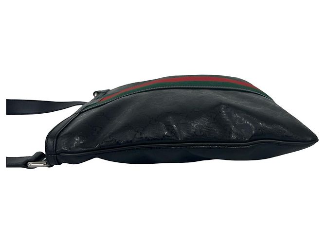 Borsa a Spalla Gucci Webbing GG Imprime Logo Pattern Nero Rosso Verde - vista 5