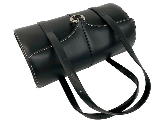 Mini borsa Boston Loewe in pelle nera Nero - vista 4