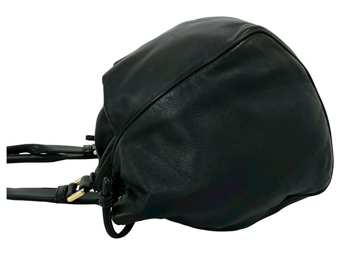 Loewe Anagram Logo Leder Beutel mit Kordelzug Schwarz - Ansicht 5