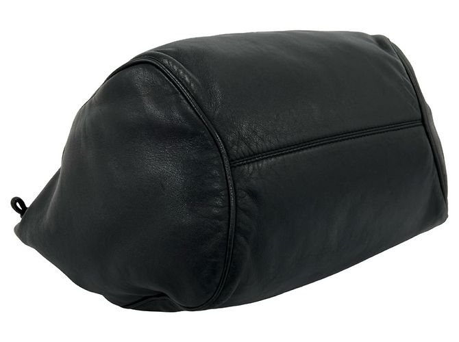 Loewe Anagram Logo Leder Beutel mit Kordelzug Schwarz - Ansicht 7