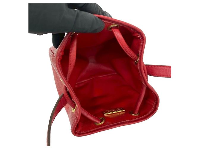 Mini borsa a tracolla in pelle rossa Christian Dior Rosso - vista 9