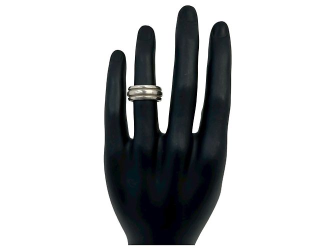 Tiffany & Co Tiffany Grooved Double Line Ring Silvery - view 2
