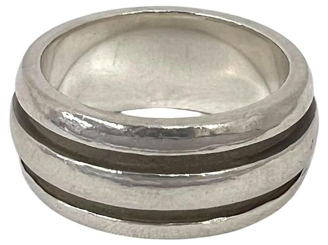 Tiffany & Co Tiffany Grooved Double Line Ring Silvery - view 4