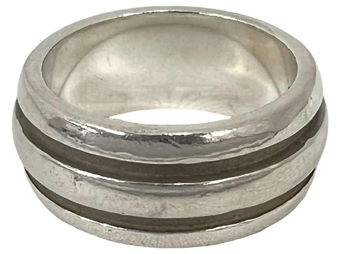 Tiffany & Co Tiffany Grooved Double Line Ring Silvery - view 5