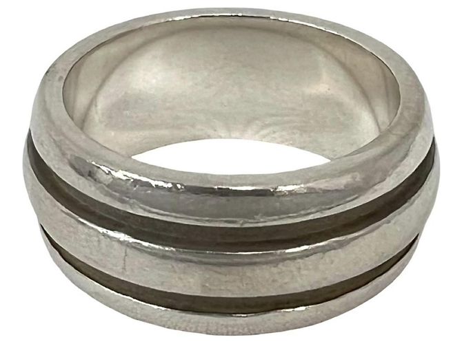 Tiffany & Co Tiffany Grooved Double Line Ring Silvery - view 6
