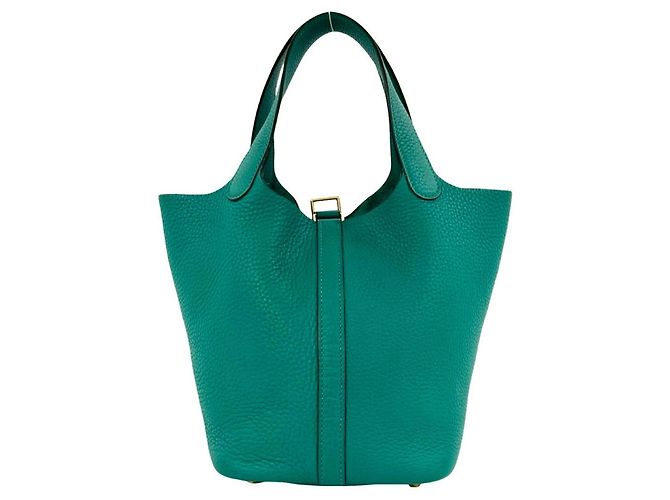 Hermès Borsa HERMES Picotin Lock Taurillon Clemence Mini Tote Bag Verde - vista 3