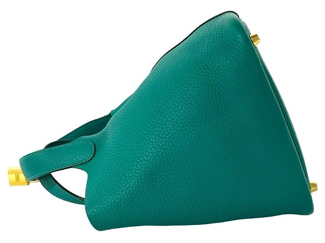 Hermès Borsa HERMES Picotin Lock Taurillon Clemence Mini Tote Bag Verde - vista 5