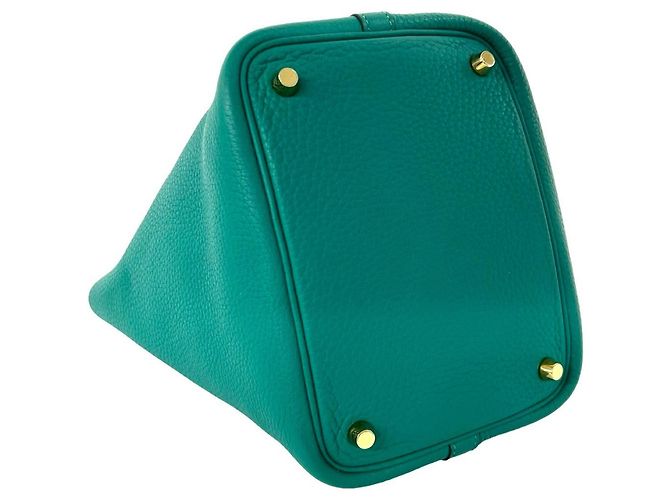 Hermès Borsa HERMES Picotin Lock Taurillon Clemence Mini Tote Bag Verde - vista 7