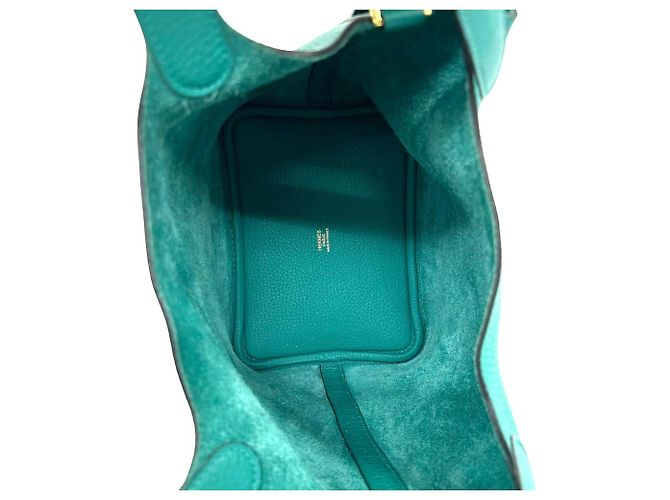 Hermès Borsa HERMES Picotin Lock Taurillon Clemence Mini Tote Bag Verde - vista 9