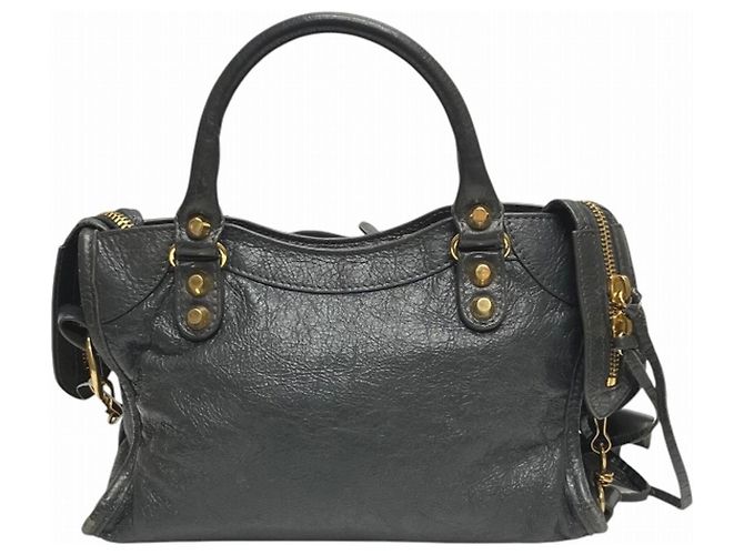 Borsa Balenciaga Classic Mini City in pelle Marrone - vista 2