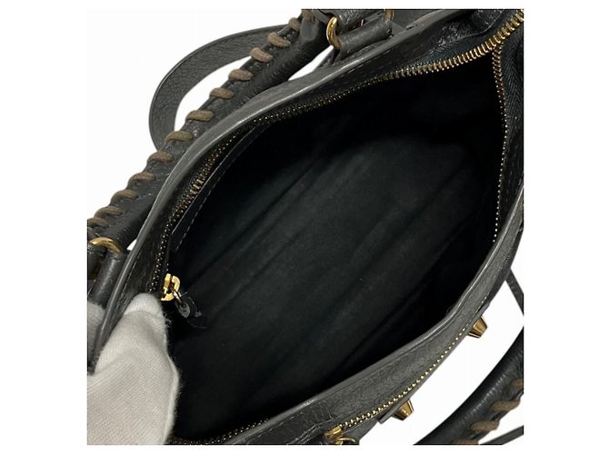 Borsa Balenciaga Classic Mini City in pelle Marrone - vista 9