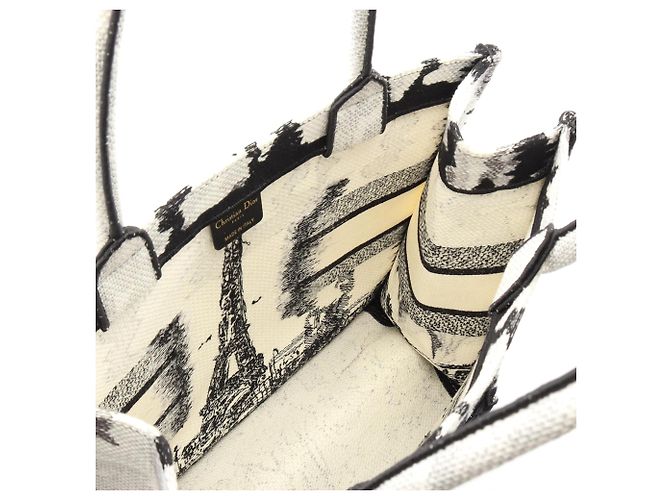 Book Tote Tote Book Dior in tela ricamata bianco Media Torre Eiffel - vista 3