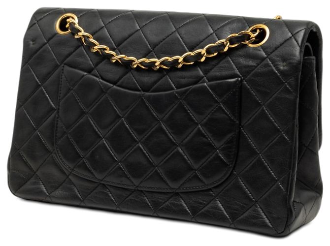 Chanel Black Medium Classic Lambskin Double Flap Schwarz - Ansicht 2