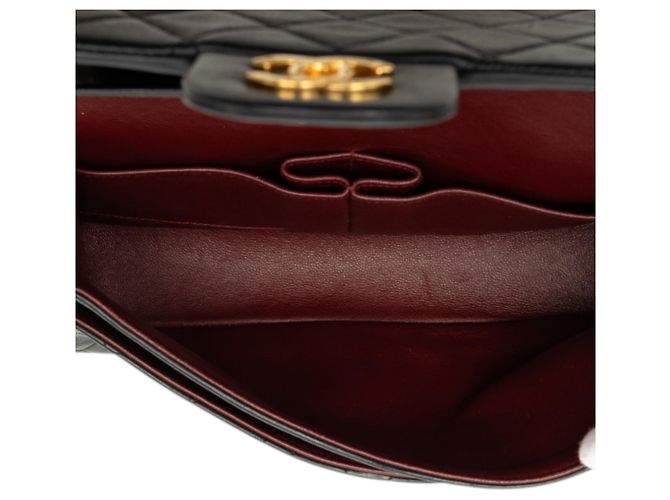 Chanel Black Medium Classic Lambskin Double Flap Schwarz - Ansicht 4