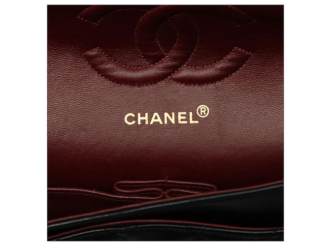 Chanel Black Medium Classic Lambskin Double Flap Schwarz - Ansicht 5