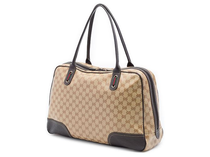 Borsa a Spalla Gucci Beige GG Crystal Web Princy - vista 2