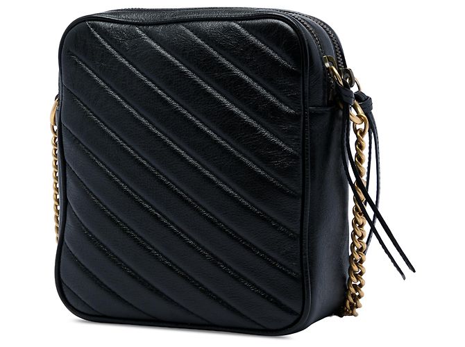 Borsa a tracolla Gucci Black GG Marmont Matelasse in pelle con doppia zip - vista 2