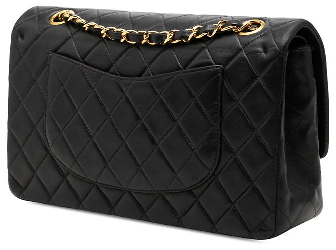 Chanel Black Medium Classic Lambskin Double Flap Nero - vista 2