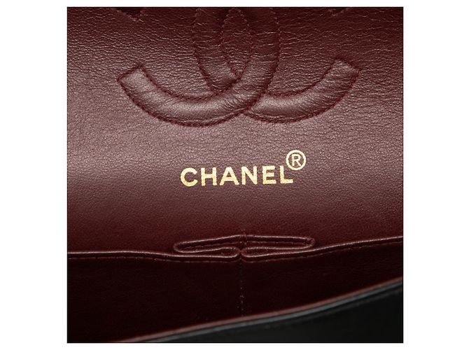 Chanel Black Medium Classic Lambskin Double Flap Nero - vista 5