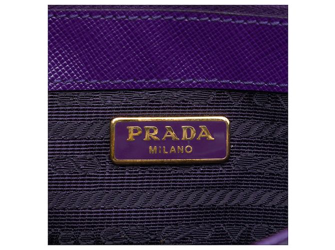 Portafoglio con catena Sound Lock in Saffiano viola di Prada Porpora Viola scuro - vista 5