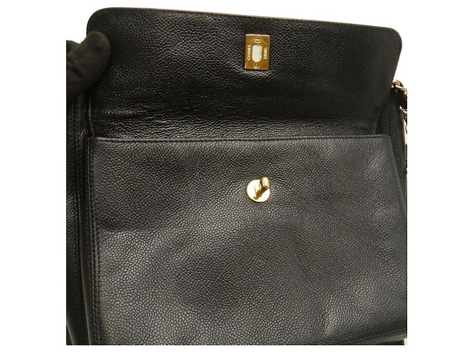 Chanel Black CC Caviar Front Pocket Chain Tote Nero - vista 14