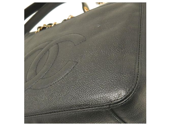 Chanel Black CC Caviar Front Pocket Chain Tote Nero - vista 15