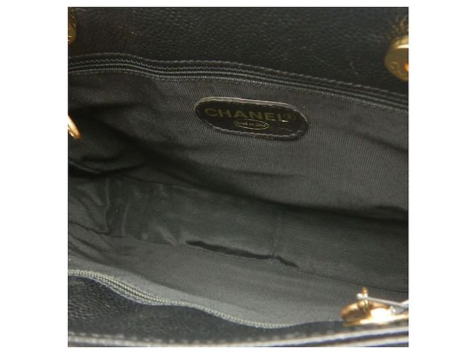 Chanel Black CC Caviar Front Pocket Chain Tote Nero - vista 3
