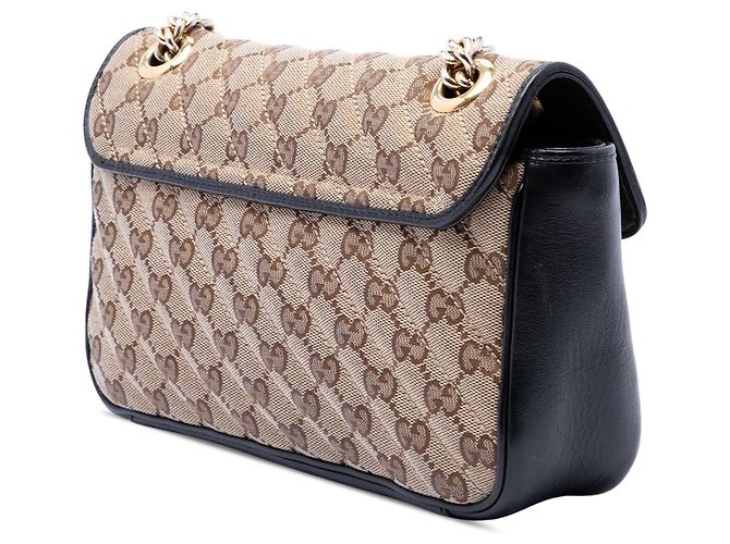 Borsa a tracolla Gucci Beige Medium GG Marmont Matelasse Diagonal GG Canvas - vista 2