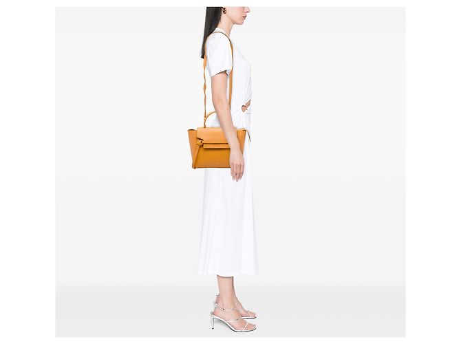 Céline Celine Yellow Micro Grained Calfskin Belt Bag Mustard - view 6