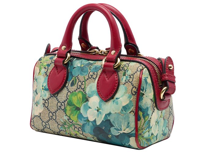 Borsa Boston Mini GG Supreme Blooms beige Gucci - vista 2