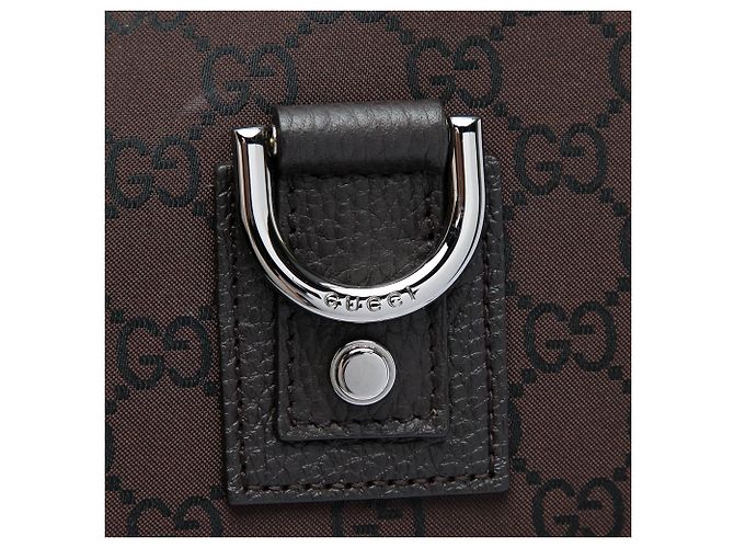 Gucci Borsa a tracolla Abbey GG Nylon marrone con anello a D Marrone scuro - vista 5