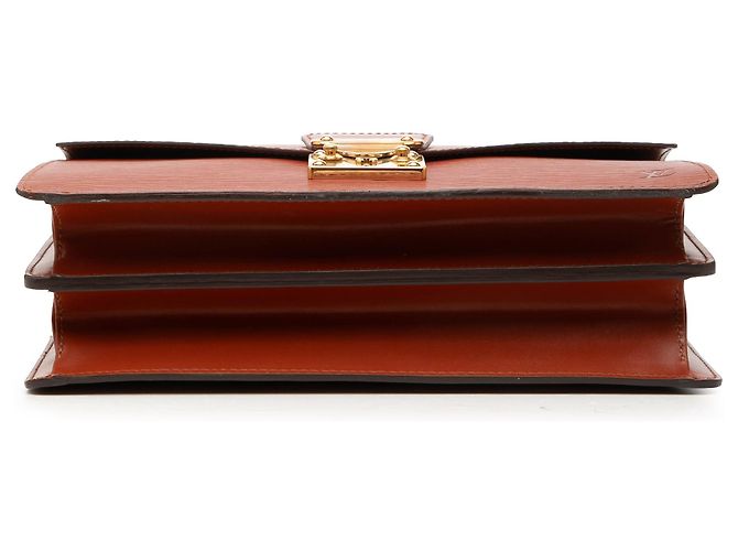 Borsa Louis Vuitton Concorde in pelle Epi marrone - vista 3