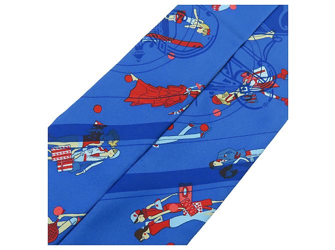 Pañuelo Twilly de seda Hermès Blue Ex Libris Les Parisiennes Azul - vista 7