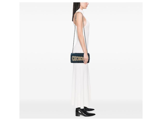 Clutch Flap Chanel Blue Coco Cuba con paillettes e catena Blu scuro - vista 6
