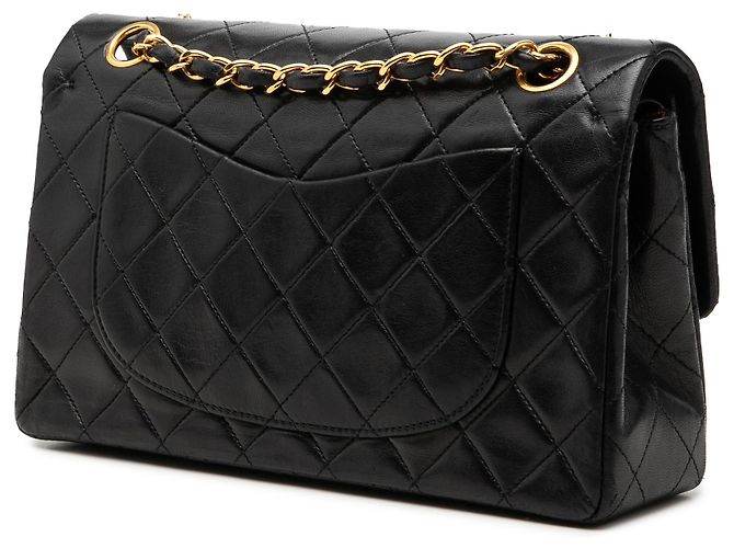 Chanel Black Small Classic Lambskin Double Flap Nero - vista 2