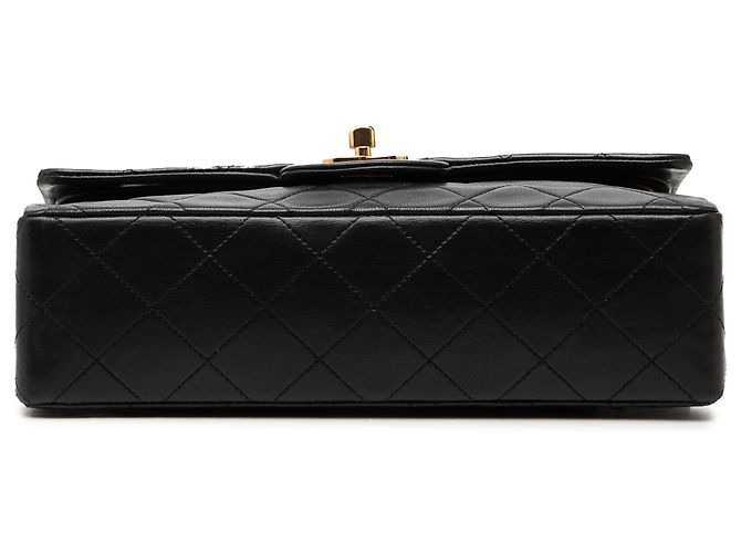 Chanel Black Small Classic Lambskin Double Flap Nero - vista 3