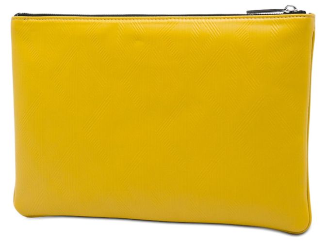 Clutch CD Diamond in tela rivestita gialla Dior Giallo - vista 2